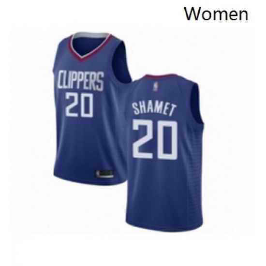 Womens Los Angeles Clippers 20 Landry Shamet Authentic Blue Basketball Jersey Icon Edition
